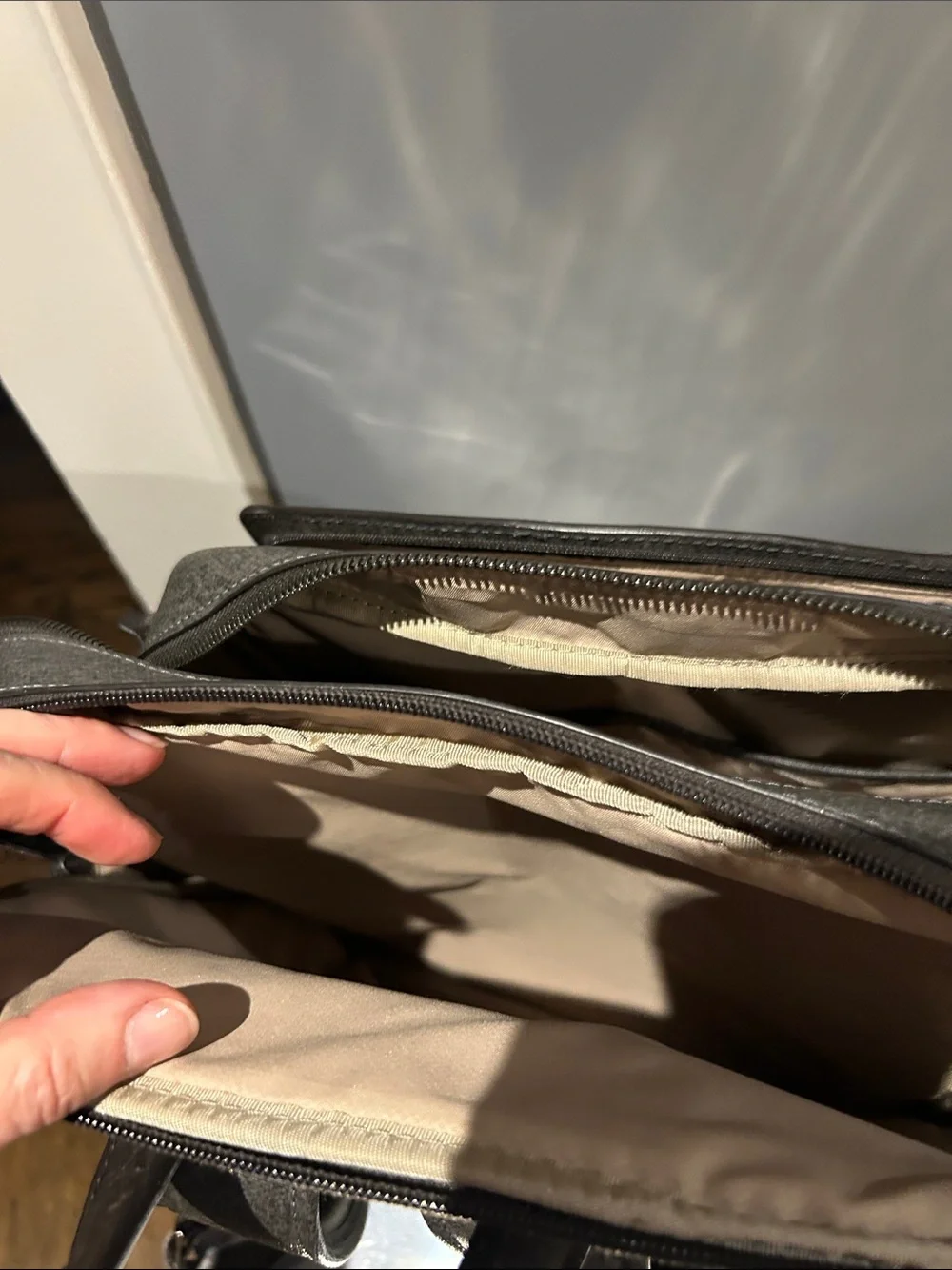 Tumi Stanton Becca in Earl Grey Textured Laptop Backpack gently used